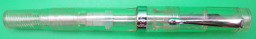 ITEM #6637 6640: FOUNTAIN PEN REVOLUTION JAIPUR FOUNTAIN PEN IN CLEAR. ULTRA-FLEXIBLE, 2-TONE NIB.